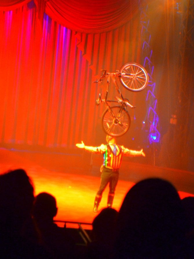 Balancing act at Circus Vargas in Balboa Park.