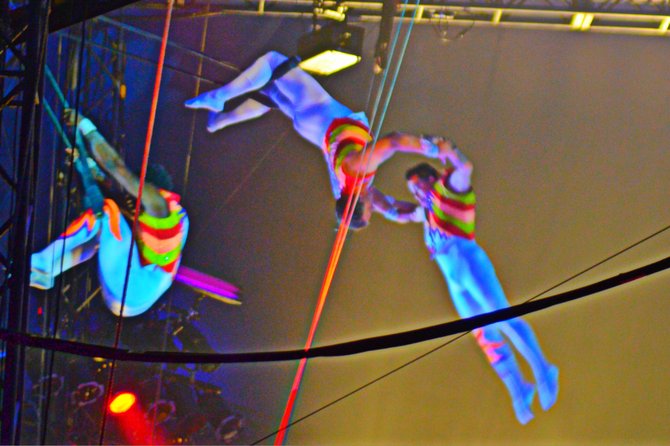 Trapeze artists at Circus Vargas in Balboa Park