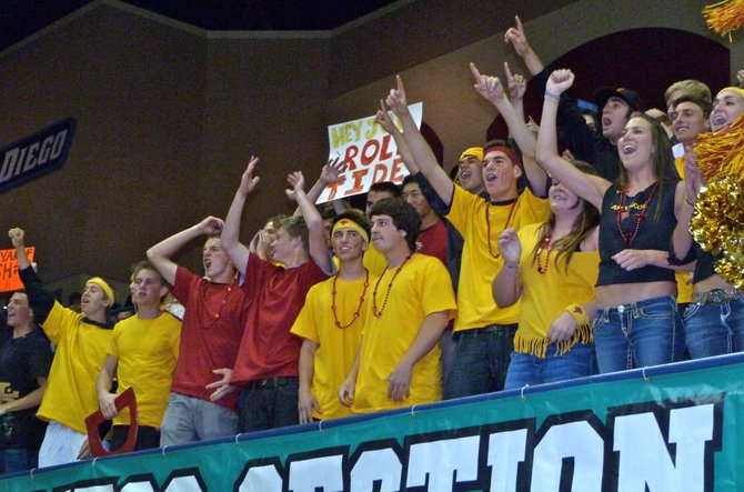 Torrey Pines students countdown the final minutes of the Falcons’ Division I championship