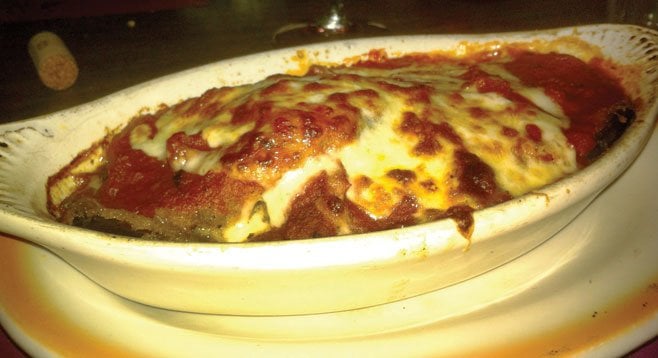 The baked eggplant parmigiana was a very competent take on an Italian-American standard.