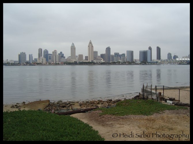 A gloomy San Diego skyline... shot from Coronado Island. 