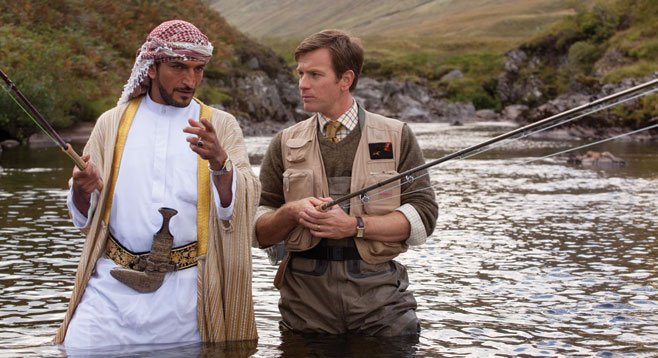 Searching souls find each other in director Lasse Halström’s Salmon Fishing in the Yemen.