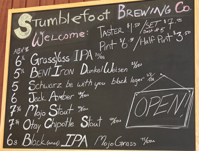 Stumblefoot's beer board is stocked with a variety of diverse brews, including some seldom seen on the SD scene.
