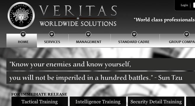 Veritas Worldwide Solutions “was formed with the idea of providing training to the United States military and law enforcement forces.”
