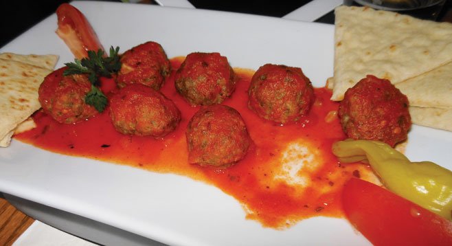 A plate of Greek meatballs 