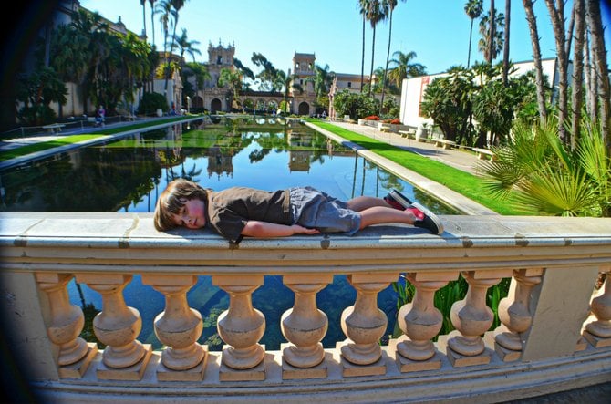 My son Fin planking at Balboa Park