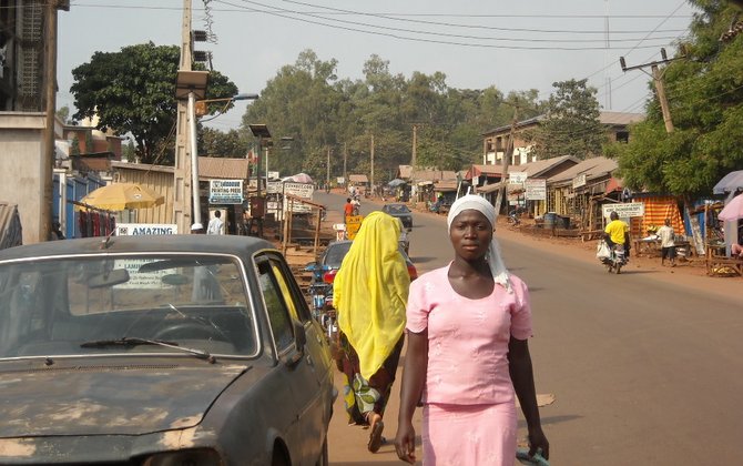 Middle of the street in Ankpah, Nigeria.