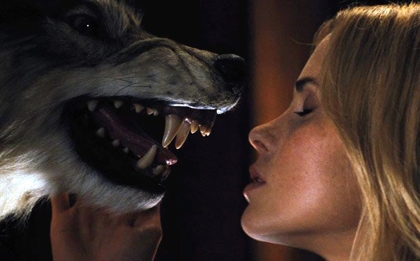 Anna Hutchison makes a stuffed-wolf think about growling again.
