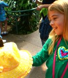 New Spring Bonnet... My daughter "catching" a butterfly at San Diego Safari Park's Butterfly Jungle