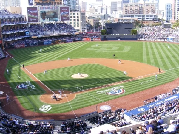 (Image: First pitch on opening day, Padres 2012)