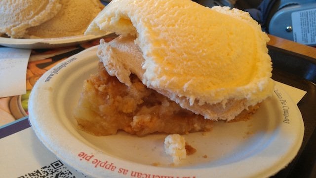 Yes, there is a piece of Dutch Apple pie hiding under all that ice cream.