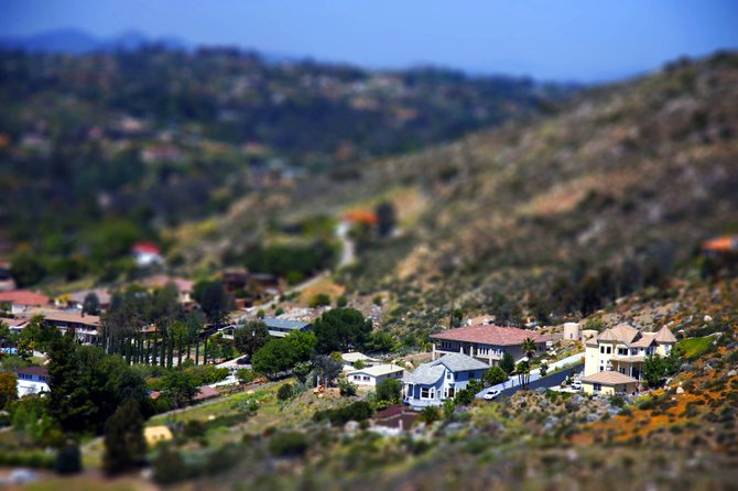 A view of the valley at the end of Poway Road, in Poway.