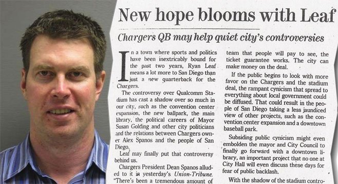The U-T opined in 1998 that Ryan Leaf would save the Chargers and the whole city.