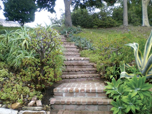 Stairs leading to Laurie Richards’s hidden home.