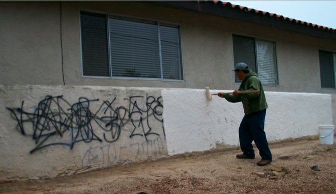 The City of Encinitas reportedly spends about $50,000 per year on graffiti removal.