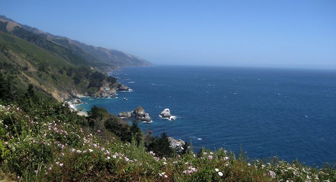 Spring on California's PCH, overlooking an unspoiled stretch of coastline south of Big Sur. 