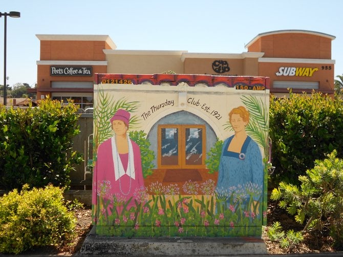 Utility Box art honoring the Thursday Club in Point Loma.