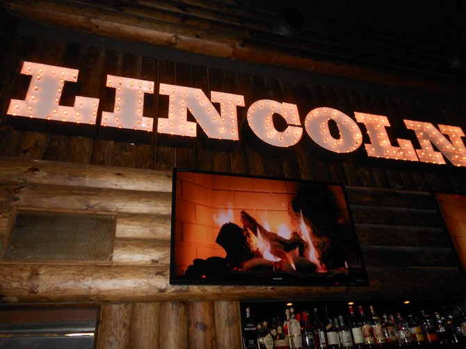 The sign inside