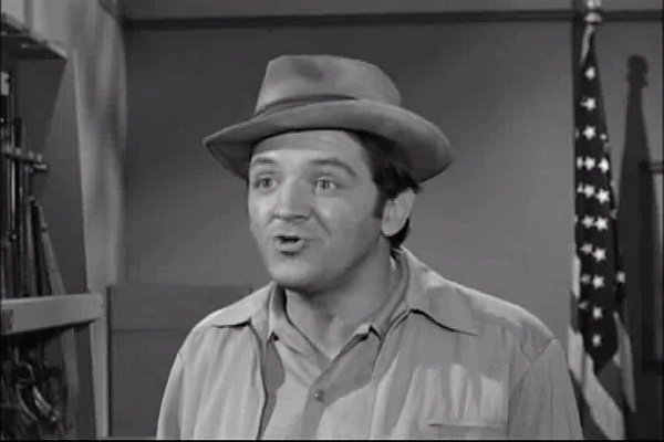 Before the beanie: Goober "takes off" on Cary Grant in the episode "Fun Girls," his first appearance on "The Andy Griffith Show."