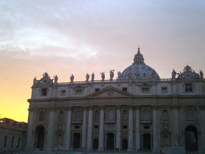 Captured this amazing photo as the sun was setting in Vatican City. Beautiful day in Italy, January 2012. 