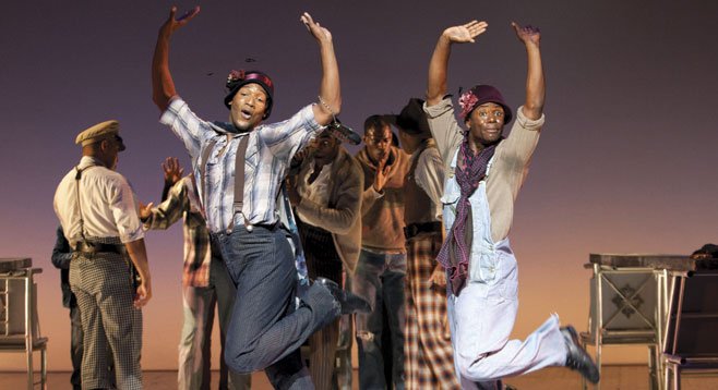 Clifton Oliver as Victoria Price and James T. Lane as Ruby Bates in The Scottsboro Boys