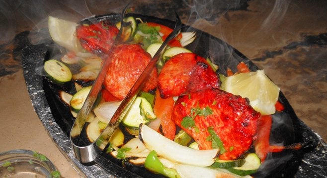 Urban India features all the usual Indian dishes, like chicken tikka, cooked in a tandoori oven. 