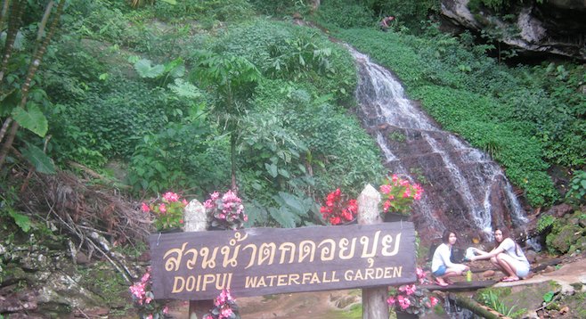 Hmong village waterfall garden near Chiang Mai. 
