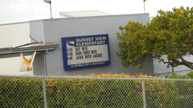 Sunset View Elementary school--a campus with a break-taking view of Sunset Cliffs.