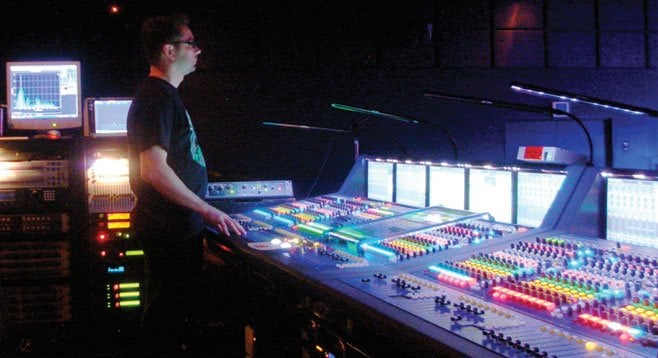 Pinback soundman Kris Poulin never gets bored at the board.