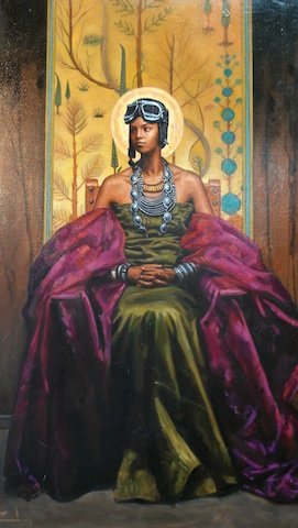 "Tuskegee Memorial Piece" is one of my favorite paintings by Rushing.  