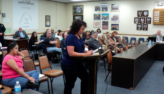 Maty Adato, speaking at the June 11 Sweetwater Union High School District board meeting
