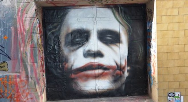 When in Melbourne, check out a mural of Heath Ledger's Joker on Hosier Lane. 