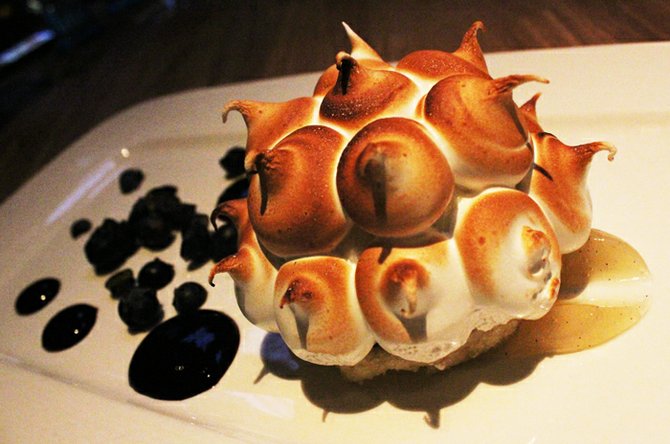 EHG pastry chef Rachel King's Baked California is worth a trip to Herrinbone on its own for layers of torched meringue, icy blueberry, and soft lemon cake.