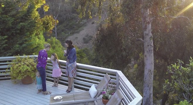 The house had a spacious deck that looked out over a canyon in Mission Hills.