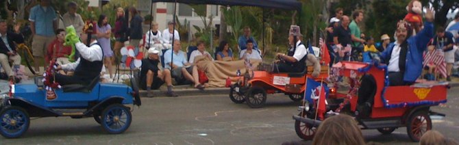 Masons on vehicles. 4th of July 2012 parade, Coronado.