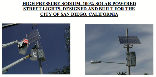 First State of CA Solar Powered Street Lights installed in North Park, CA 92104 by the NP-LLMD in 2007