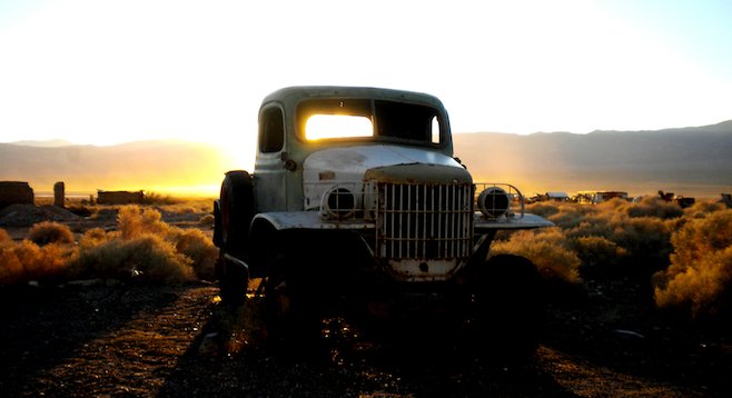 Seeing is believing...? The truck rumored to have belonged to Charles Manson in Ballarat, CA.