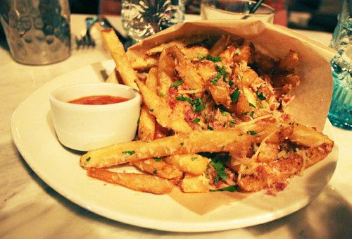 Duck fat fries with tomato jam