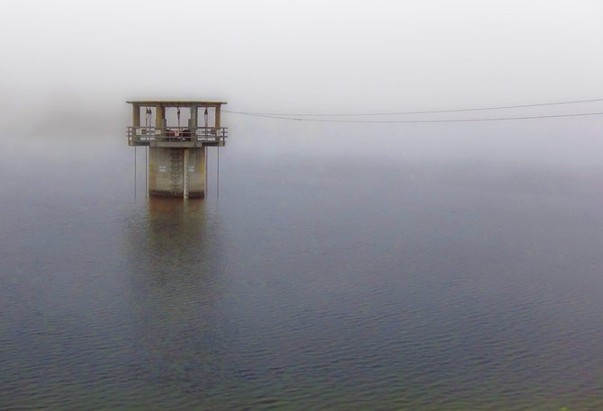 Lake Miramar in the fog