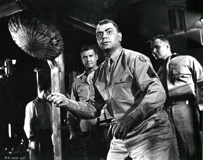 Bottle-wielding military maniac Sgt. 'Fatso' Judson in *From Here to Eternity* (1953). Even Superman couldn't stop him! 