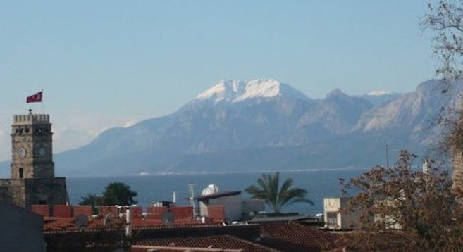 Home for a year: the Turkish Mediterranean resort town of Antalya, framed by the Taurus Mountains. 