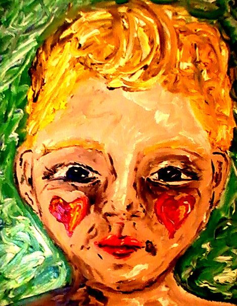 "Feelings in His Cheeks" Oil on Canvas. 18inX12in.