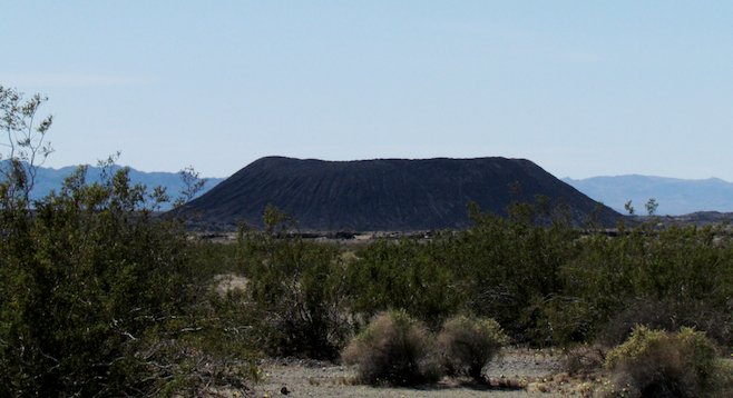An hour east of Barstow, the Amboy cone is impressive from a distance.