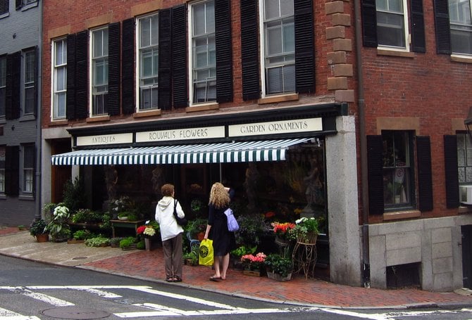 Shoppers on Beacon Hill in Boston Mass.