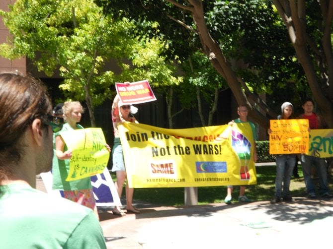 Righteous protesters at Medical Marijuana rally downtown.