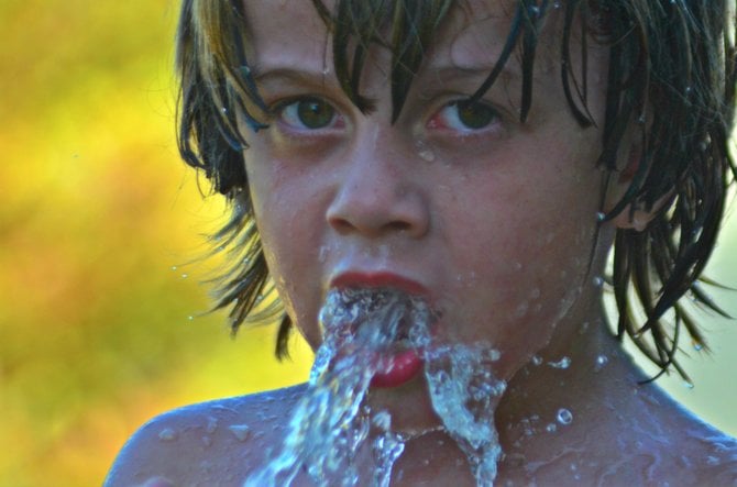 Drinking from a hose in College Grove