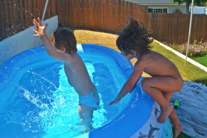 My son Fin playing with his friend Reed on a playdate in Grantville