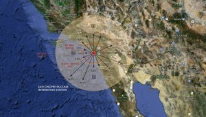 Wind "rose" showing potential fallout from SORE (San Onofre Reactor Emergency)