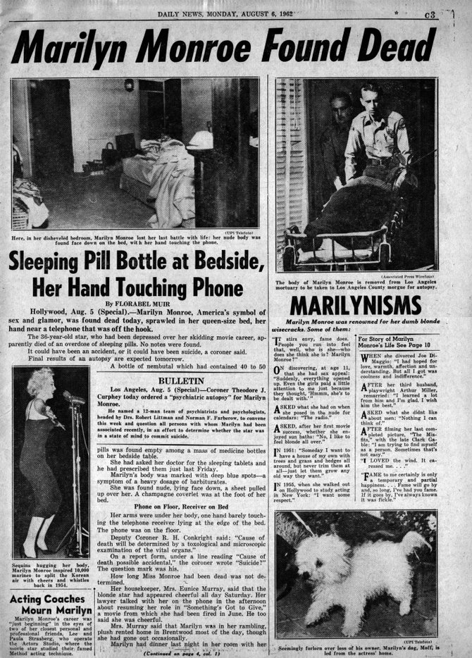 NEW YORK DAILY NEWS, Monday, August 6, 1962.