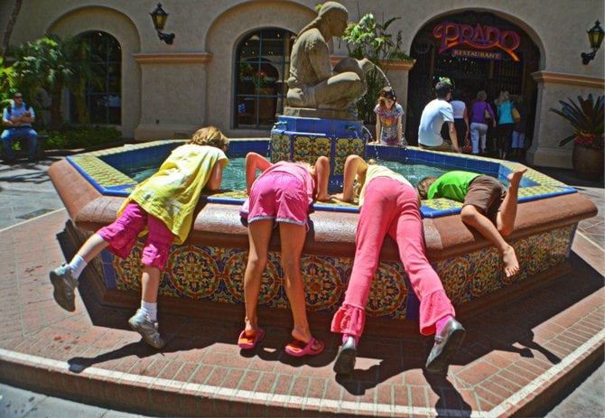 Friends in the Fountain.

the courtyard by the Prado, Balboa Park